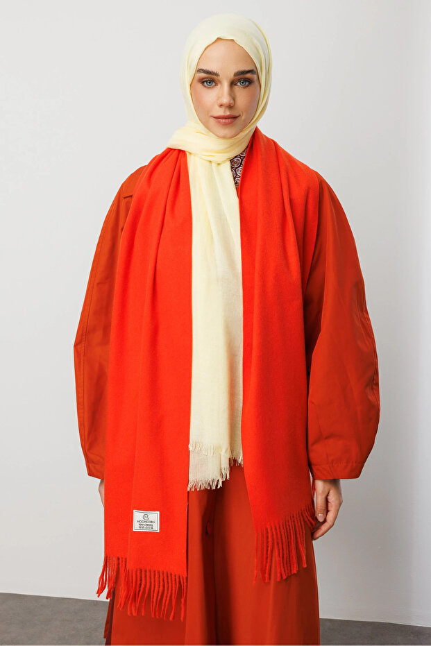 Turuncu Yün Atkı - 5