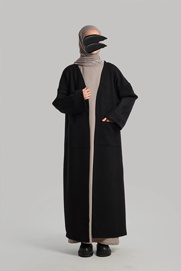 Çelik Örme Hırka - Siyah - 1