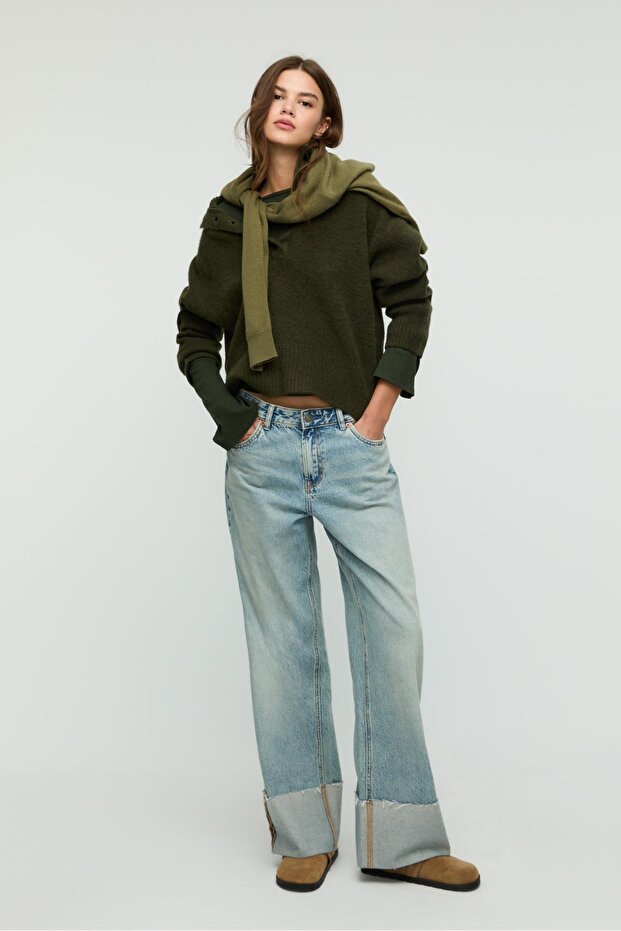 Düğmeli triko kazak - 1