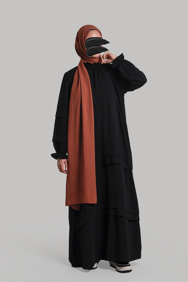 Defne Elbise - Siyah - 7