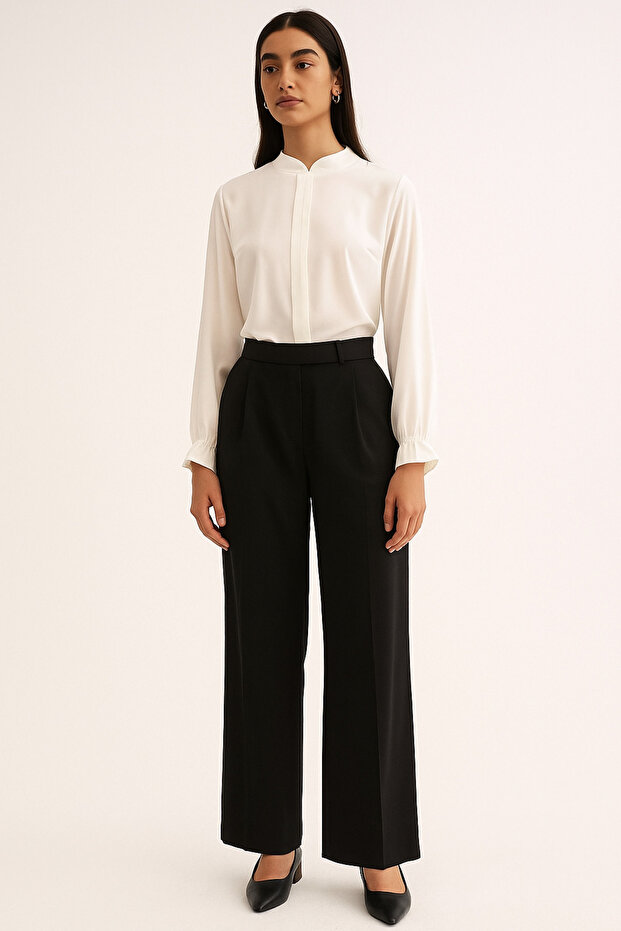 Wish - L Stretch Fabric Velcro Closure Palazzo Pants