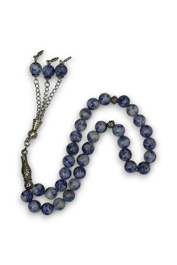 Natural Stone Blue Quartz Prayer Beads 8mm Sphere Cut 221-3