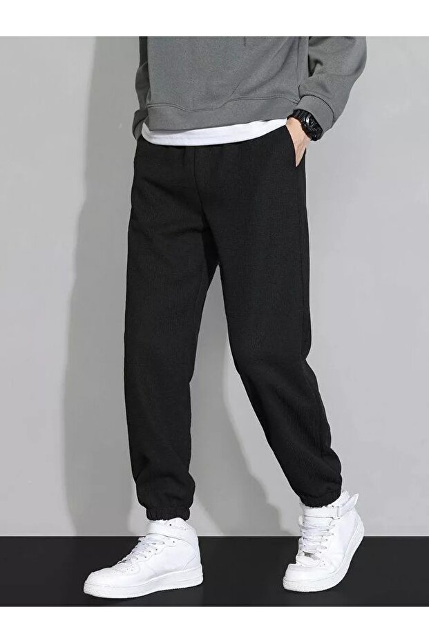 Men's Plain Sweatpants, 3-Thread Quality Fabric, Elastic Waistband, Jh