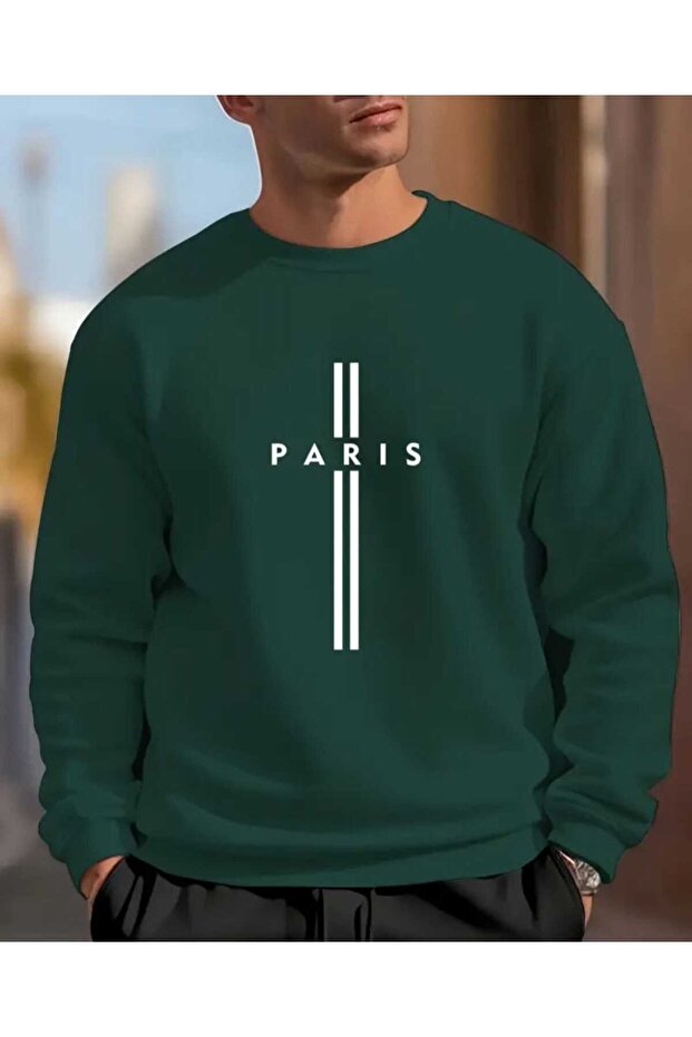 Paris Written Striped Sweatshirt