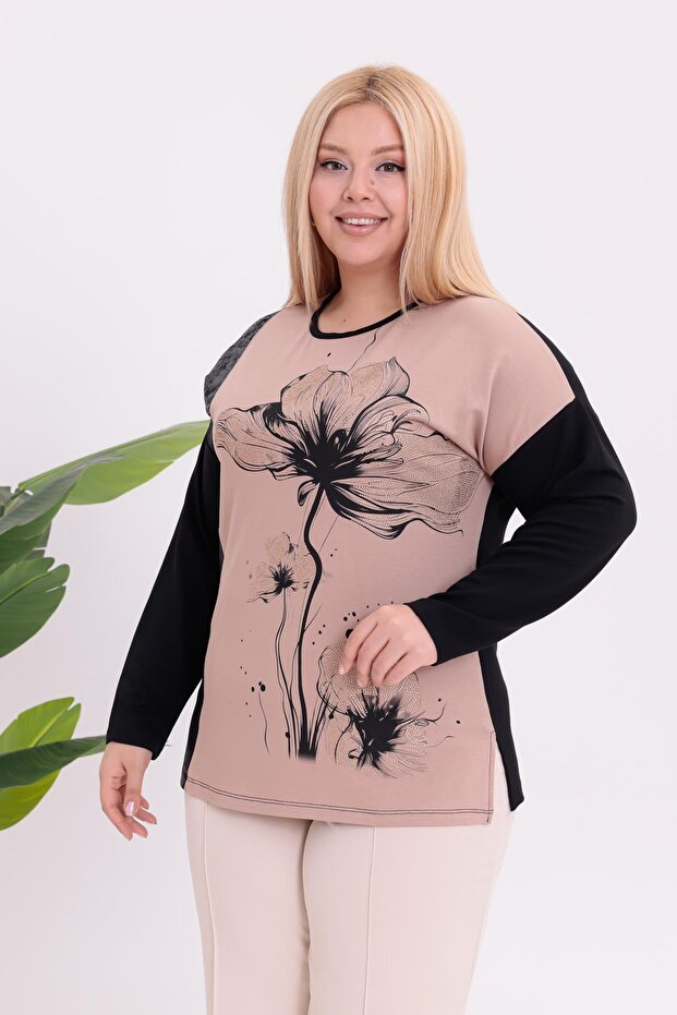Plus Size Floral Patterned Blouse - 5