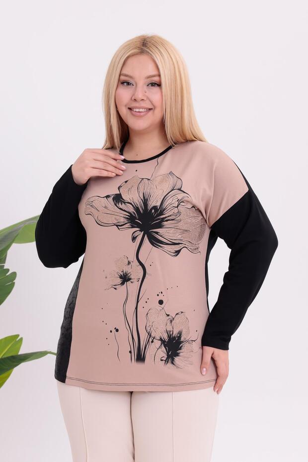 Plus Size Floral Patterned Blouse - 4