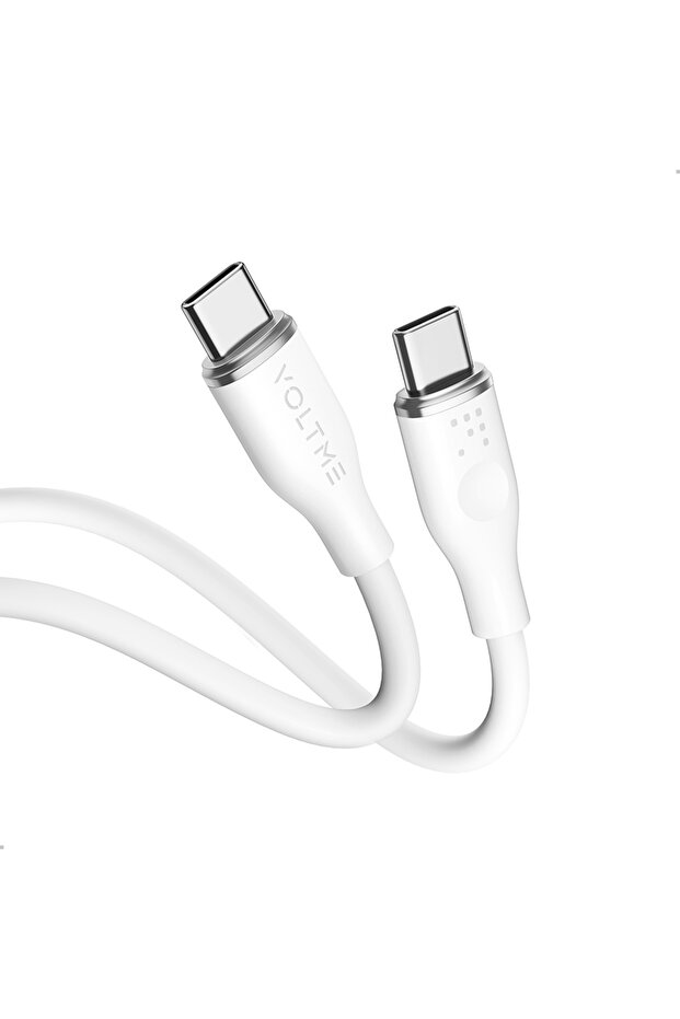 كابل موس من سلسلة USB-C إلى USB-C بطول 1 متر وقوة 60 واط - أبيض