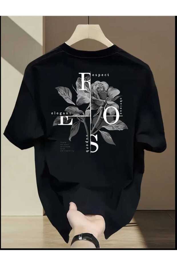 Rose Printed Written T-Shirt
