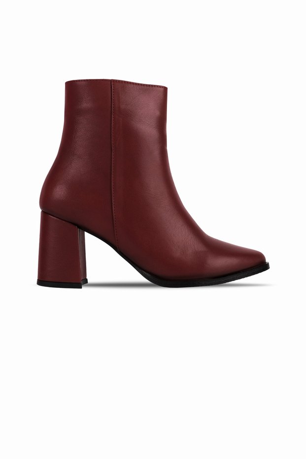 Lally Women's Genuine Leather Zippered Heeled Boots