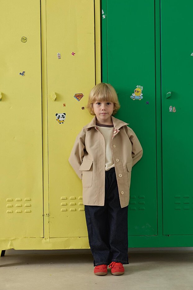 Çift Taraflı Trençkot - camel - 1