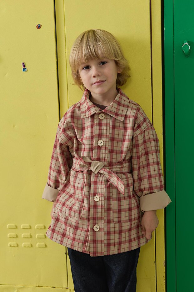 Çift Taraflı Trençkot - camel - 8