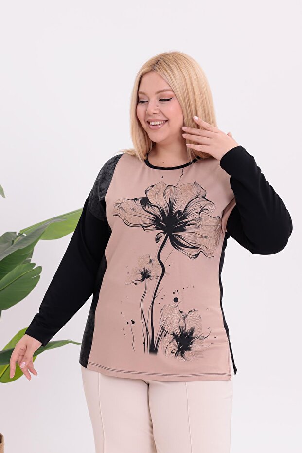 Plus Size Floral Patterned Blouse - 7