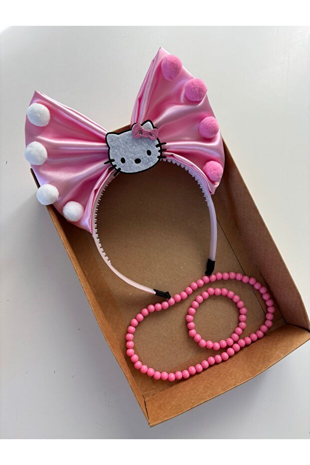 Taç Pembe Kolye Bileklik - 1