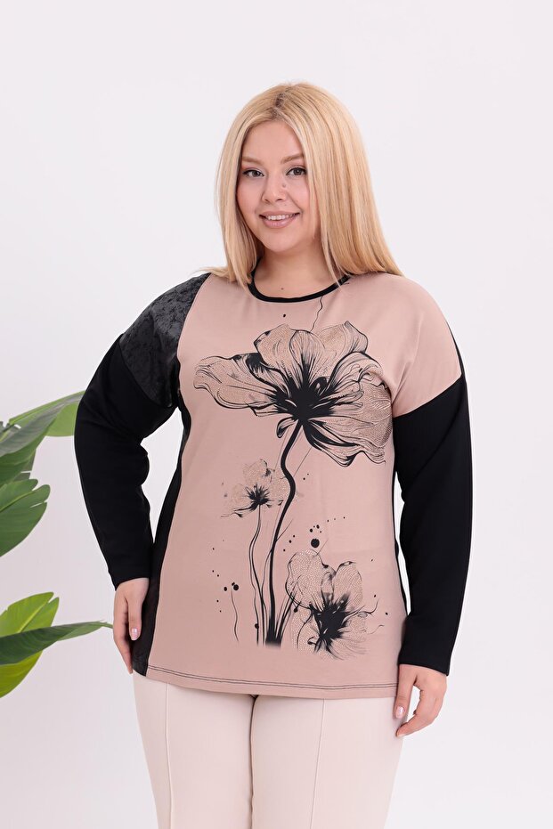 Plus Size Floral Patterned Blouse - 6