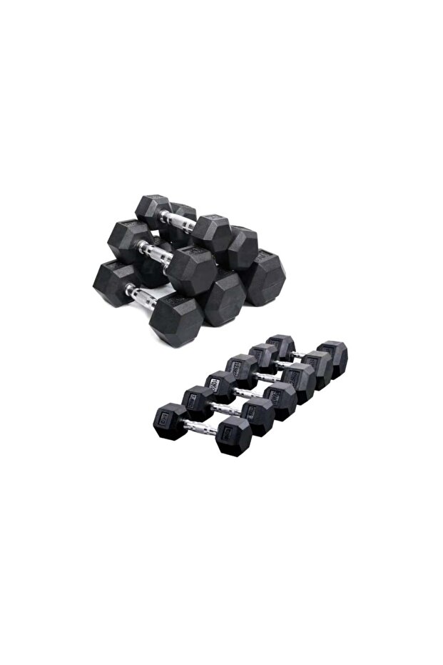 Hex Rubber Dumbbell (Single) - 2