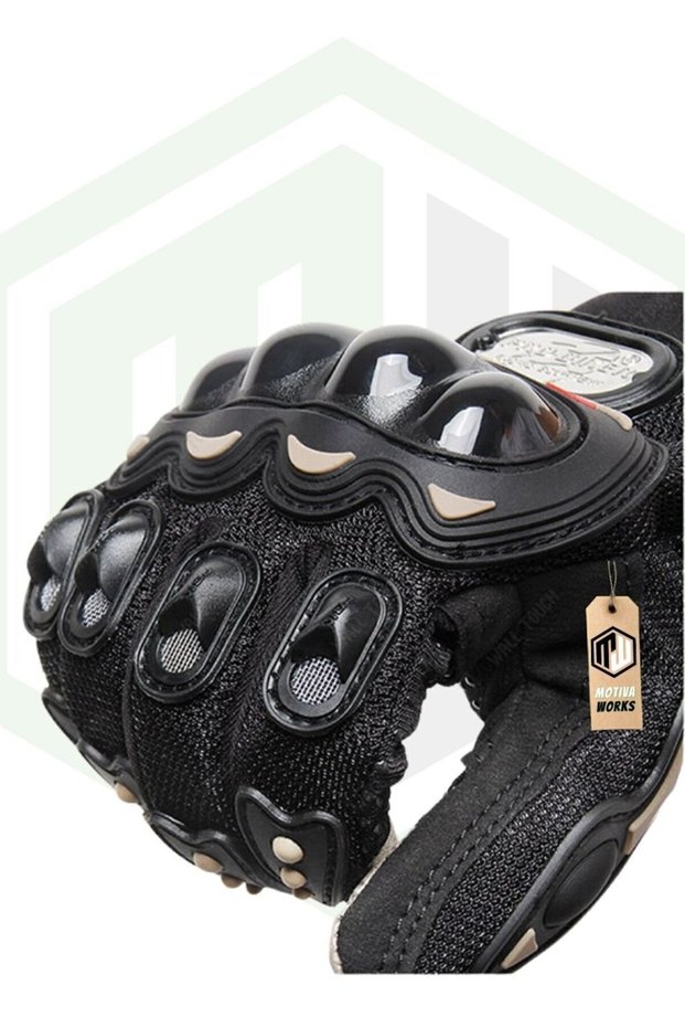 Motorcycle Gloves Black 3 Seasons Protect Standard Elastic Fabric