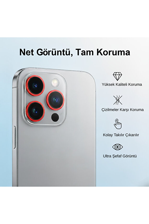 واقي عدسة الكاميرا لآيفون 16 برو / 16 برو ماكس من أبل (أحمر) - 1