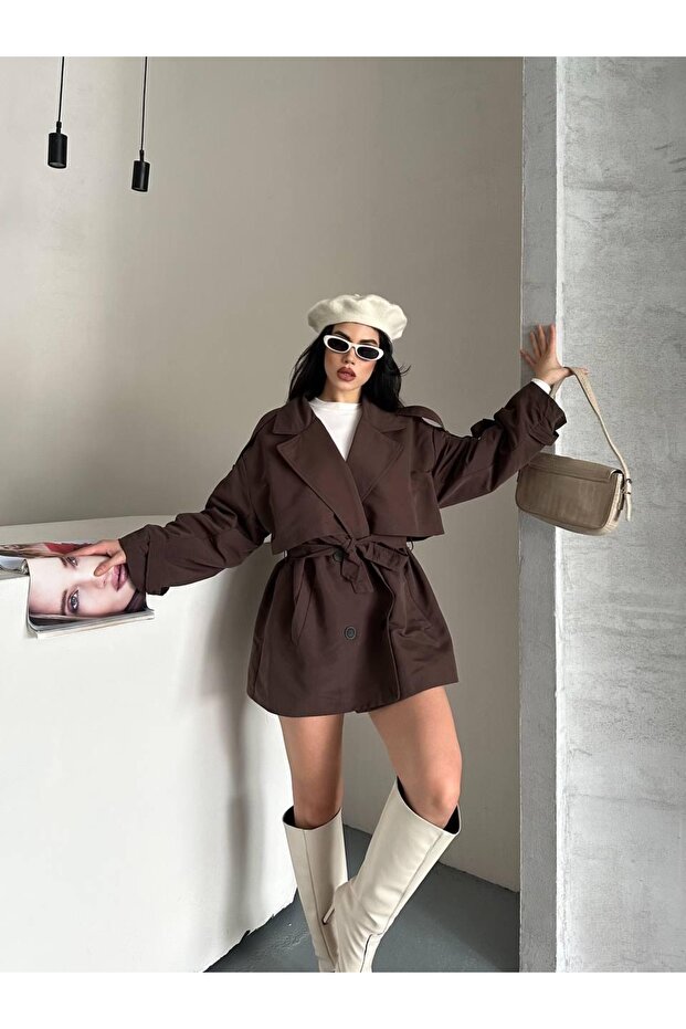 Windbreaker Detail Belted Trench Coat