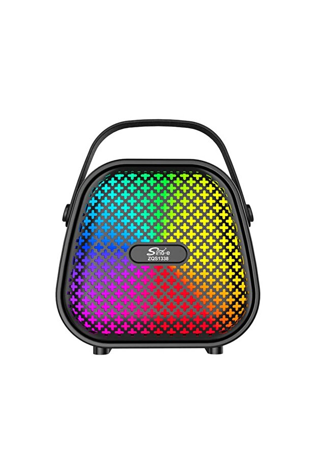 مكبر صوت كاريوكي بلوتوث مع ميكروفون وأضواء RGB