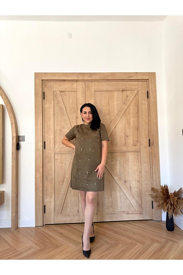 HakiTaş Tasarım Süet Elbise - 2