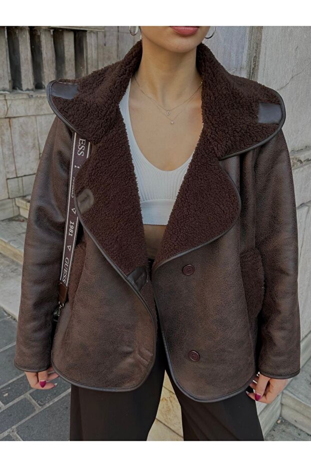 Lamine Shepherd Button Leather Coat