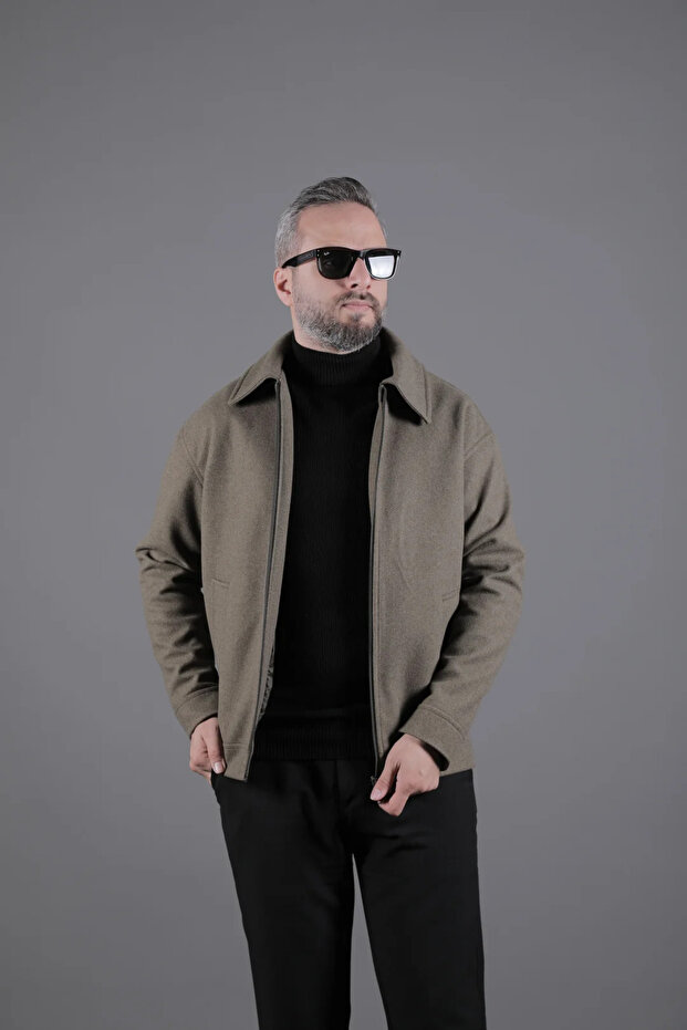 Plain Men's Cashmere Jacket Coat