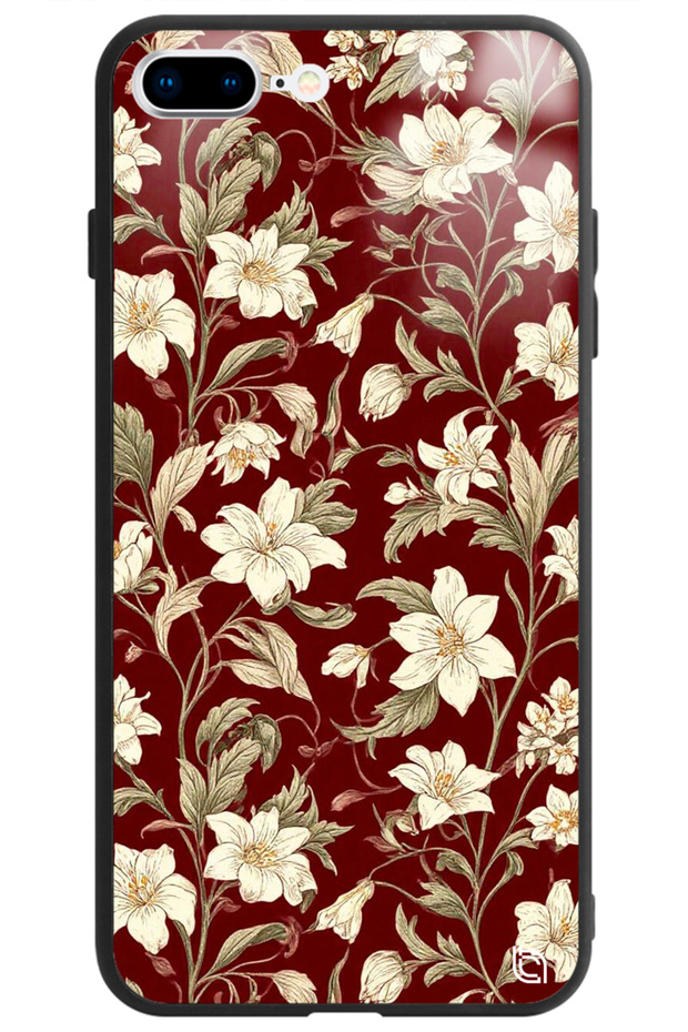 Printed Glossy Phone Case with Noble Elegance Pattern for iPhone 8 Plus Camera Protected