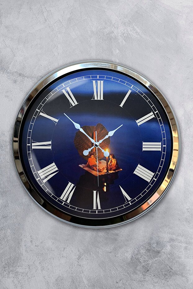 ساعة حائط من الرخام المعدني الكروم مقاس 40 سم - 4