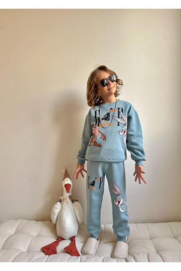 Boy's 3-Thread 100% Cotton Combed Colorful Tracksuit Set