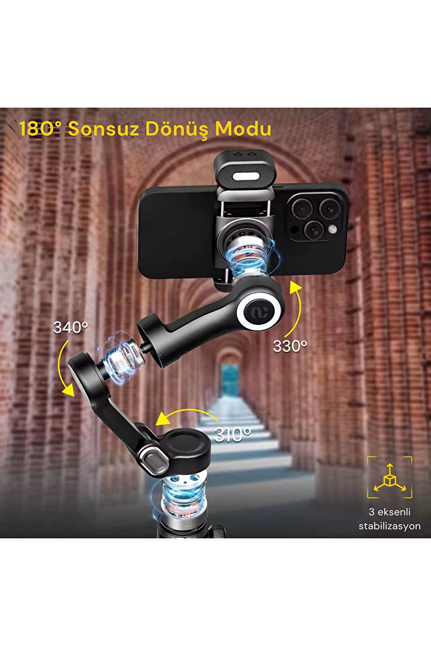 Smart X Pro Combo 3 Eksen Akıllı Telefon Gimbal Stabilizer (iOS & Android) - 2