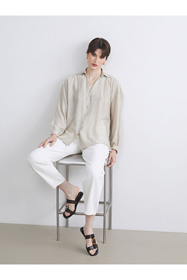 Textured Poplin Women's Shirt