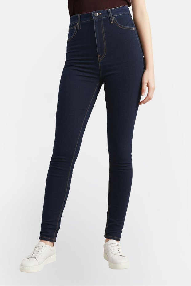 Women Skinny Fit Washed Denim Jeans, Blue