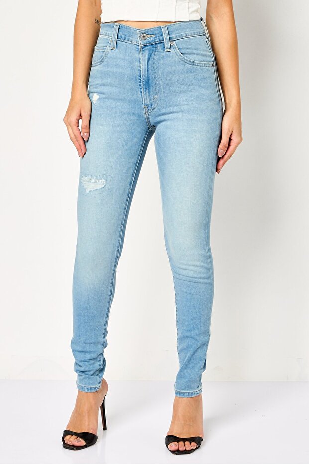 Women Skinny Fit Washed Stretchable Denim, Light Blue