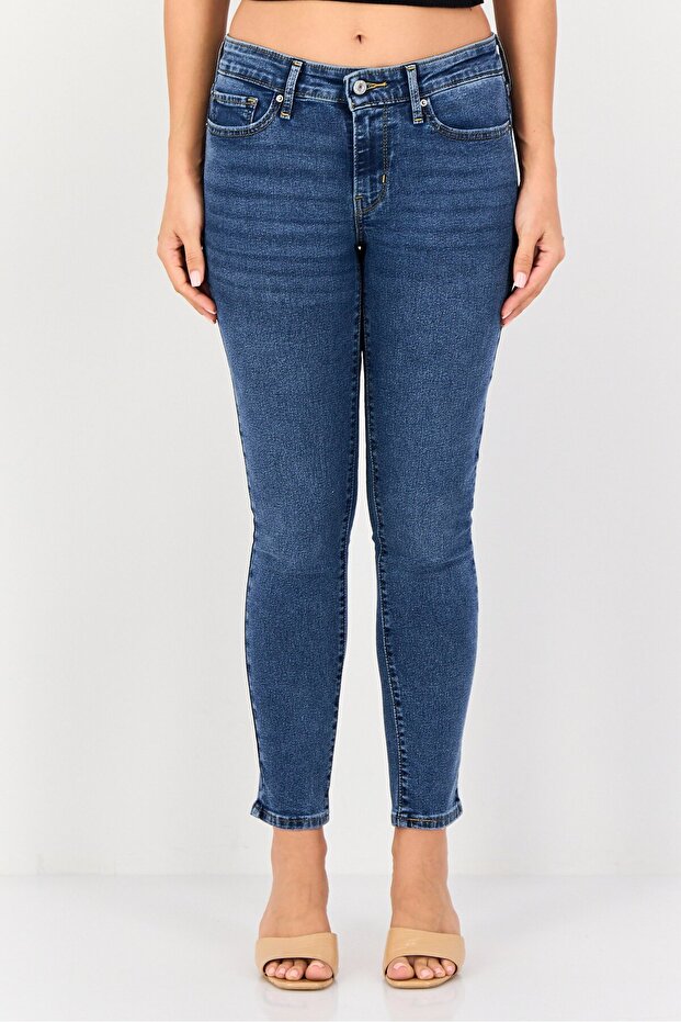 Women Skinny Fit Washed Stretchable Jeans, Blue
