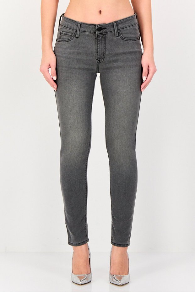 Women Skinny Fit Washed Stretchable Jeans, Wash Black