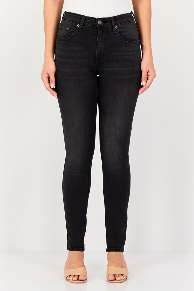 Women Skinny Fit High Rise Stretchable Jean, Washed Black