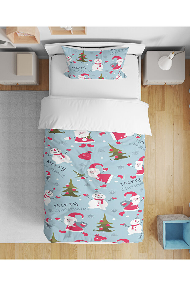 New Year Merry Christmas Themed 3D Digital Printed Single Children's Bedding Set Sleeping Set