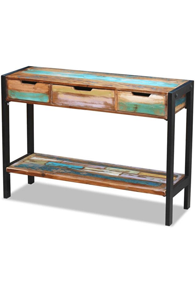 Sideboard 3 Drawers Solid Reclaimed Wood