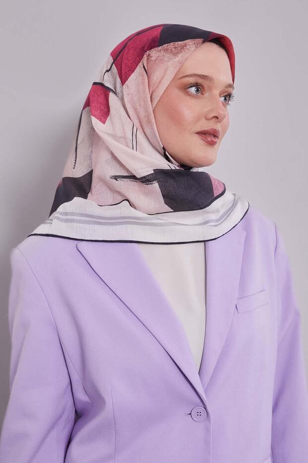 وشاح قطني بنمط تجريدي من إكرو - 1