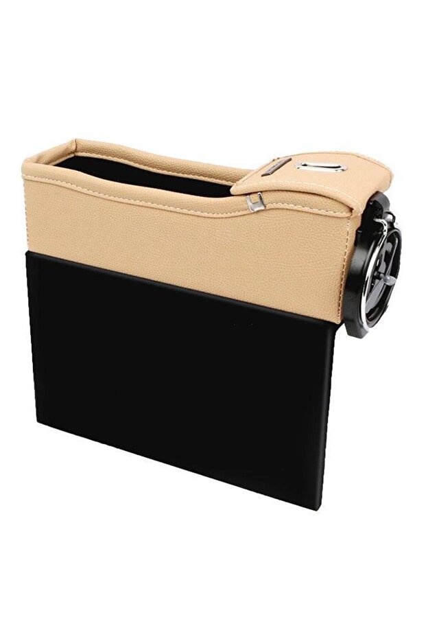 صندوق تخزين متعدد الوظائف من الجلد لمقعد الفجوة - 1