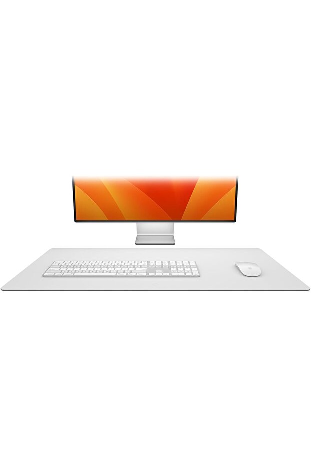 DeskPad - Sustainable Leather Extended Mouse Mat, Grey Large