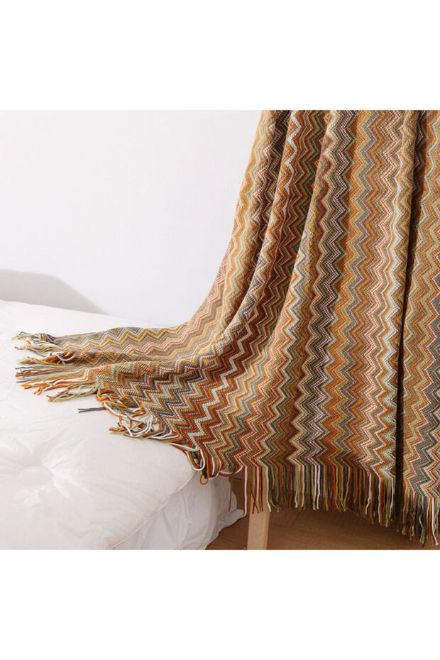 Striped Polyester Sofa Blanket 130x170cm - 3