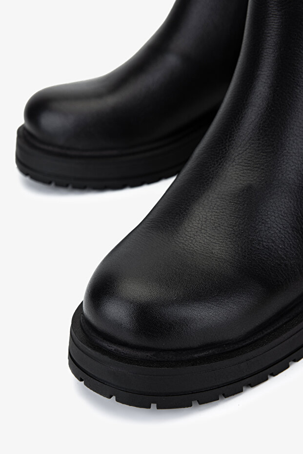 Kadın Hakiki Deri Siyah Casual Bot - 4