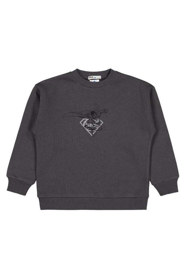Logo Printed 6-9 Years Old Sweatshirt - Gray 6-7 Years Old