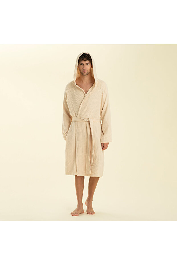 Armin Unisex Bornoz Bej - 2