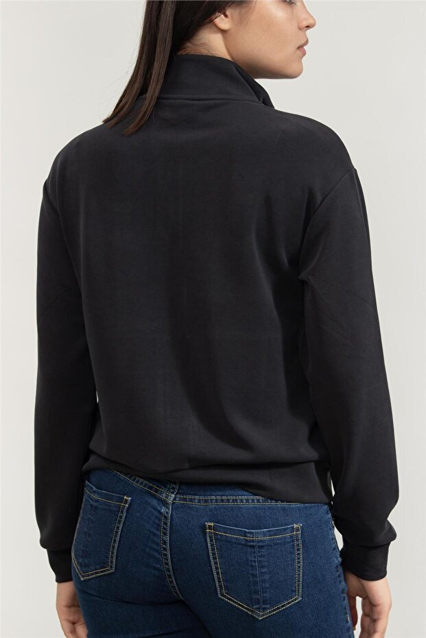 Kadın Fermuarlı Sweatshirt - 3