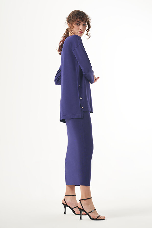 Merserize Çelik Örme Etek 013 İndigo - 2