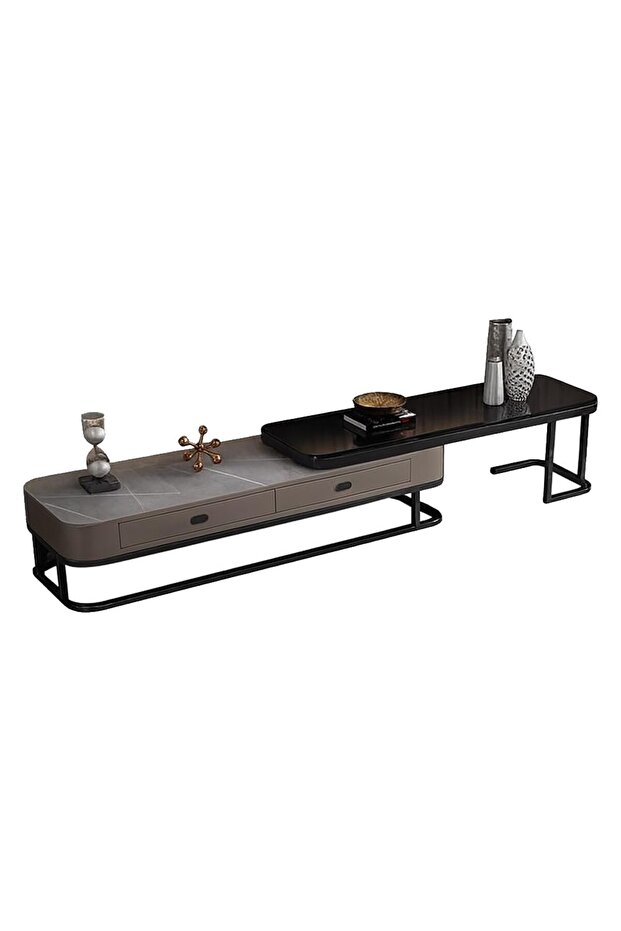 TV cabinet With Four Drawers Combination light Luxury simple rock Grey