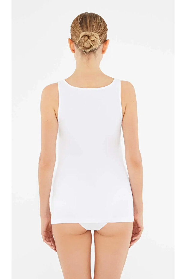 Kadın Geniş Yaka - Kalın Askılı, Basic % 95 Cotton 2'li Atlet - 2