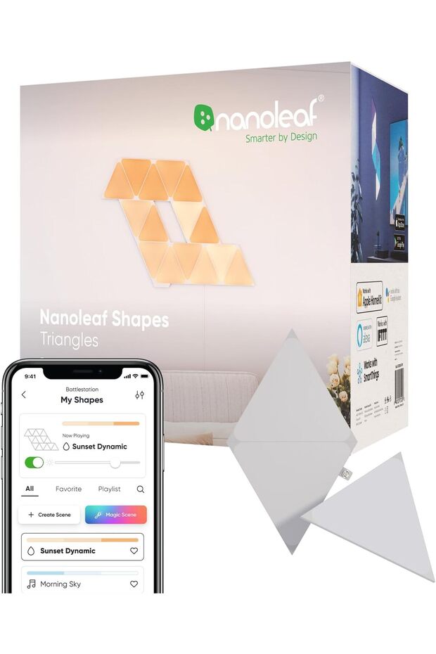 Shapes Triangles Expansion Pack - Smart WiFi LED Panels (3 Pack, White)